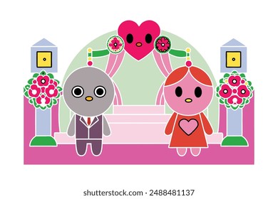 Stunning Wedding Vector Illustrations: Cartoon, Clipart, and Line Art Designs for Print