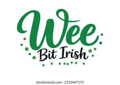 Atemberaubendes Wee Bit Irish Logo mit grünem und schwarzem Text