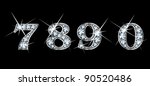 Stunningly beautiful 7, 8, 9 and 0 set in diamonds and silver. Vector
