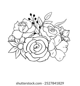 A Stunningly Beautiful Floral Arrangement Perfect for Coloring and Creative Design Projects