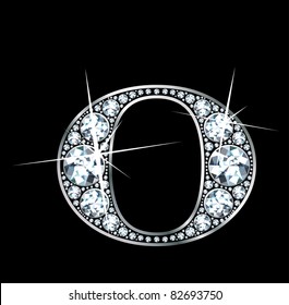 A stunningly beautiful "O" set in diamonds and silver. Vector