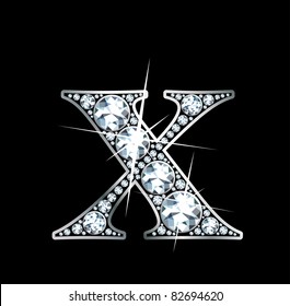 A stunningly beautiful "X" set in diamonds and silver. Vector.