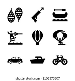 stunt, action, walking and reflection icons in Sport vector set. Graphics for web and design