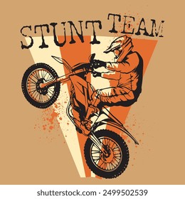 Stunt Team Biker Graphic for T Shirt