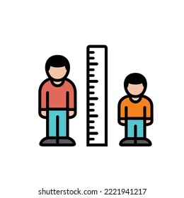 Pediatrician height measurement icon isometric Vector Image