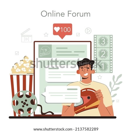 Stuntman online service or platform. Actor performing stunt on motorcycle or car. Movie production, hollywood industry. Online forum. Flat vector illustration