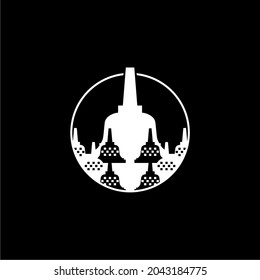 'Stupa Borobudur Temple'. Top of Borobudur Temple. Buddha Temple in Central Java, INDONESIA. World Heritage UNESCO. Vector Illustration