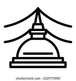 Stupa icon outline vector. Landmark culture. Asia travel