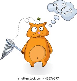 stupid cat catching dragonfly
