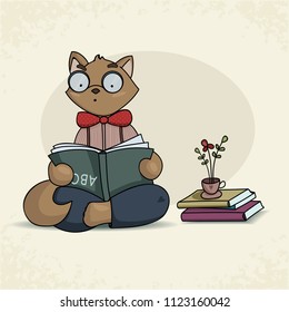 stupid cat reading a book