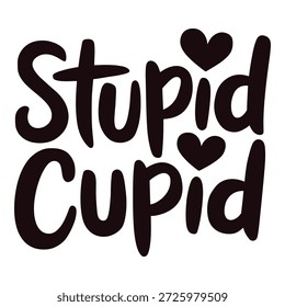 Dummer Amor-Text mit Herz-Typografie-Design-Element einzeln auf transparentem Hintergrund