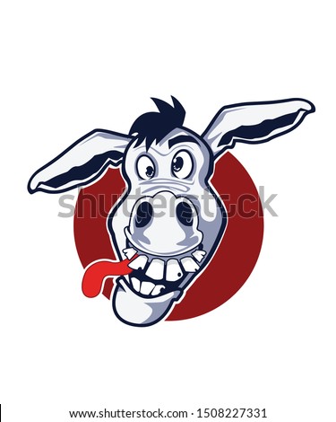 Stupid donkey in cartoon vector