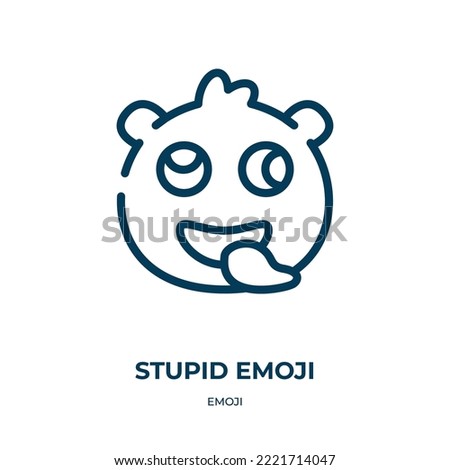 Stupid emoji icon. Linear vector illustration from emoji collection. Outline stupid emoji icon vector. Thin line symbol for use on web and mobile apps, logo, print media.