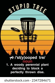 Stupid Tree Disc Golf Funny eps cut file for cutting machine