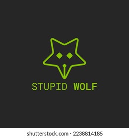 A stupid wolf or fox face logo with pentagram shape.