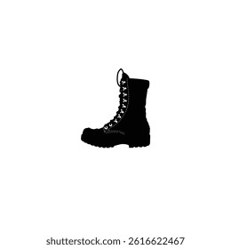 Sturdy boot silhouette on white background