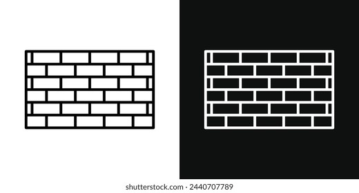 Iconos robustos de la construcción de la pared de ladrillo. Símbolos de Edificio y Arquitectura.