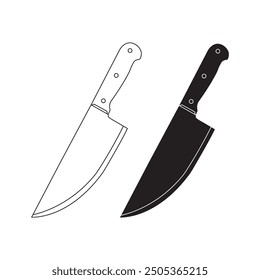 Cuchillo de carnicero robusto Ilustración vectorial Diseño simple