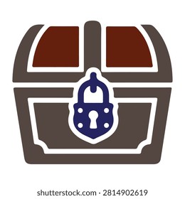 A sturdy chest with a prominent lock and key, designed for secure storage and protection of valuables or important items.