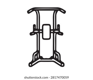 Sturdy dip bar for upper body workouts and muscle building at home.