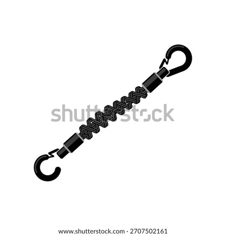 Sturdy elastic cord with metal hooks for fastening.