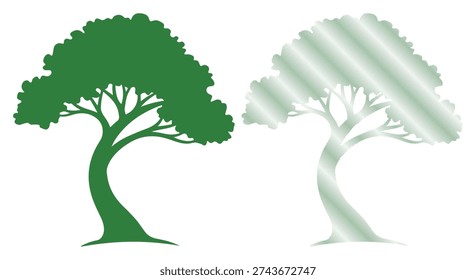 Sturdy forest plant illustration, environmental conservation symbol, nature landscape art