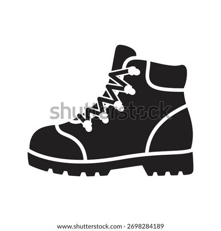 Sturdy hiking boot icon representing outdoor exploration travel and adventure essential gear for trekking and walking on rough terrain