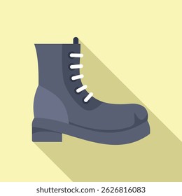 Bota de caminhada resistente está em pé, pronto para trekking através da natureza e explorar o grande exterior