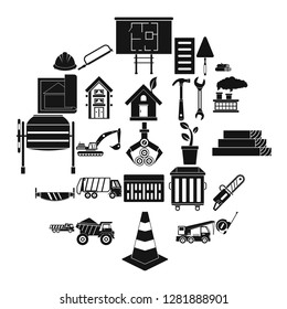Sturdy house icons set. Simple set of 25 sturdy house vector icons for web isolated on white background