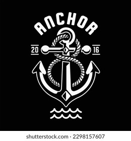 sturdy iron anchor with rope