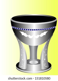 Sturdy metal cup mimics the shape of antiquity, which are found in the excavations