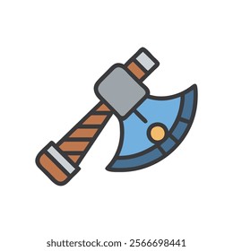Sturdy Viking Axe Design Illustration