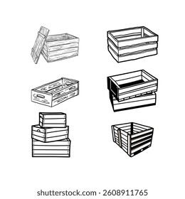 Sturdy wooden crate with visible grain texture, symbolizing storage, shipping, rustic design, transport, packaging, and durability.