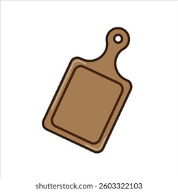 Sturdy Wooden Cutting Board High Quality and Editable Vector Illustration For Kitchen Set Tool Design Theme