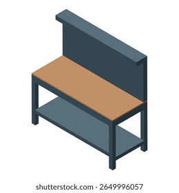 Sturdy workbench with wooden top and metal frame offering a dedicated space for crafting and repairs