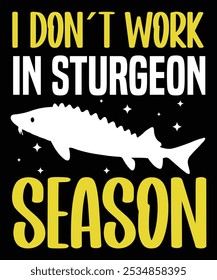 Sturgeon Fishing T-shirt Design Vector Illustration