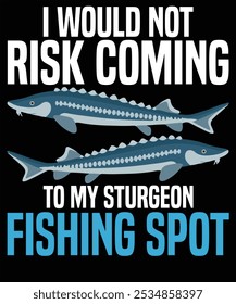 Sturgeon Fishing T-shirt Design Vector Illustration