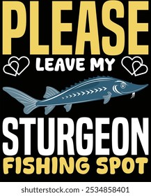 Sturgeon Fishing T-shirt Design Vector Illustration