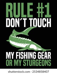 Sturgeon Fishing T-shirt Design Vector Illustration