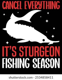 Sturgeon Fishing T-shirt Design Vector Illustration