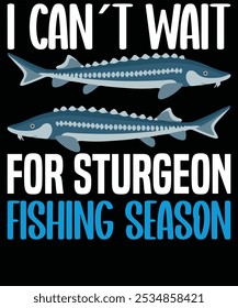 Sturgeon Fishing T-shirt Design Vector Illustration