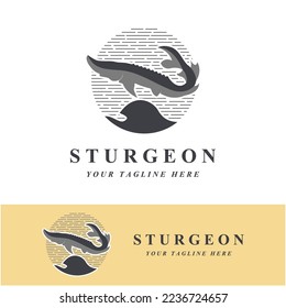 sturgeon logo and vector with slogan template