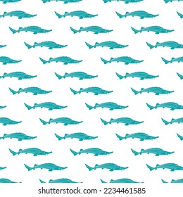 Sturgeon pattern seamless. fish background. vector texture