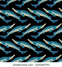 Motif d'esturgeon harmonieux. arrière-plan poisson. texture vectorielle