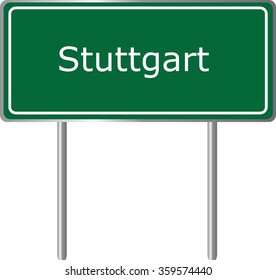 Stuttgart , Arkansas, road sign green vector illustration, road table, USA city