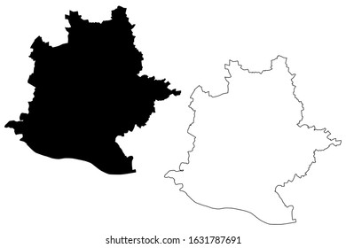 Stuttgart City (Federal Republic of Germany, Baden-Wurttemberg) map vector illustration, scribble sketch City of Stuttgart map