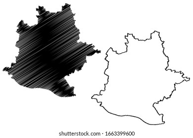 Stuttgart City (Federal Republic of Germany, Baden-Wurttemberg) map vector illustration, scribble sketch City of Stuttgart map