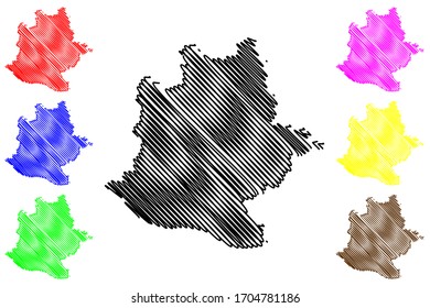 Stuttgart City (Federal Republic of Germany, Baden-Wurttemberg) map vector illustration, scribble sketch City of Stuttgart map