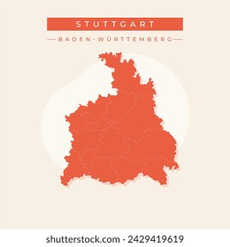 Stuttgart Stadt (Bundesrepublik Deutschland, Baden-Württemberg) Karte Vektor-Illustration, Kritzel-Skizze Stadt Stuttgart Karte