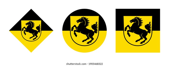 stuttgart flag icon set, isolated on white background
